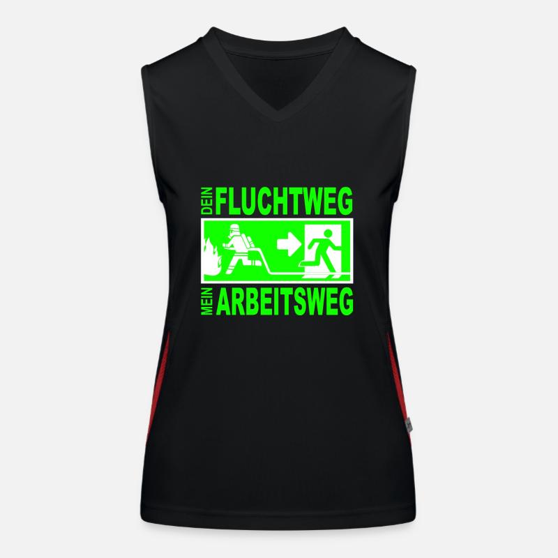 Escape Fire Department Feu d'urgence Exit Fire Gift Débardeur respirant contrasté Femme