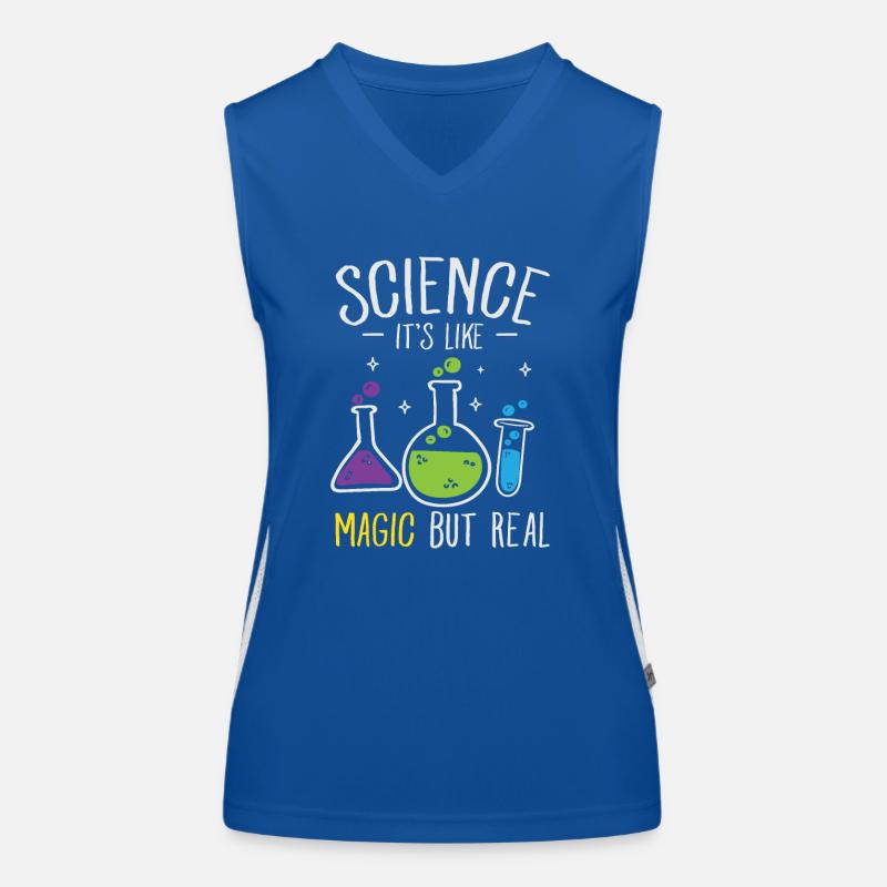 Science Its Like Magic But Real Nerd Geek Geschenk Funktionelles Kontrast-Tank Top für Frauen