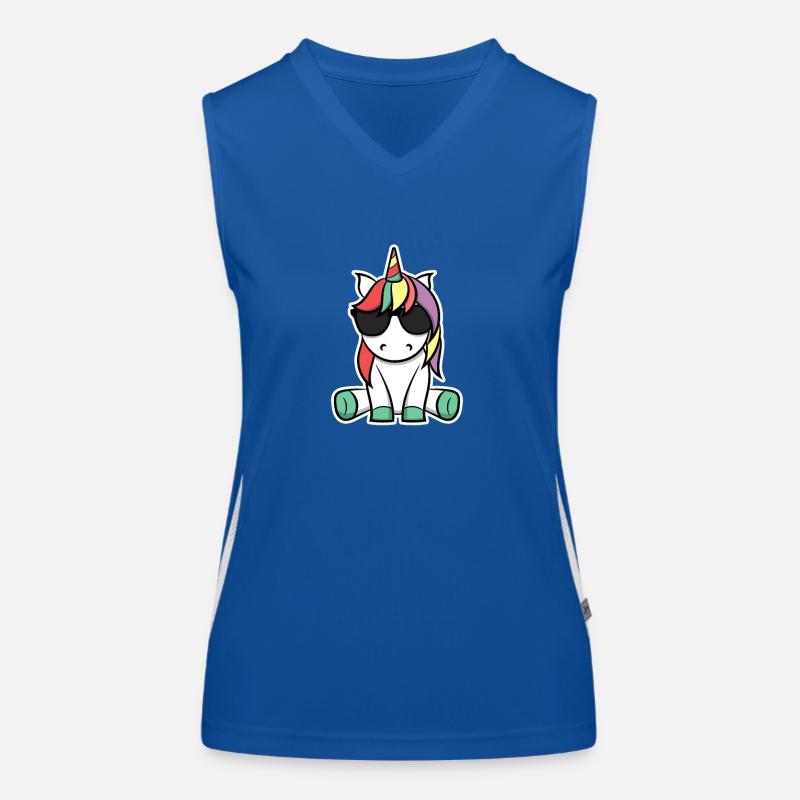 Pony Einhorn Retro Geschenkidee Witzig Sommer Süß Funktionelles Kontrast-Tank Top für Frauen