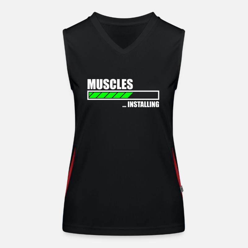 Installing Muscles Funny Gym - Women's Functional Contrast Tank Top - black/red