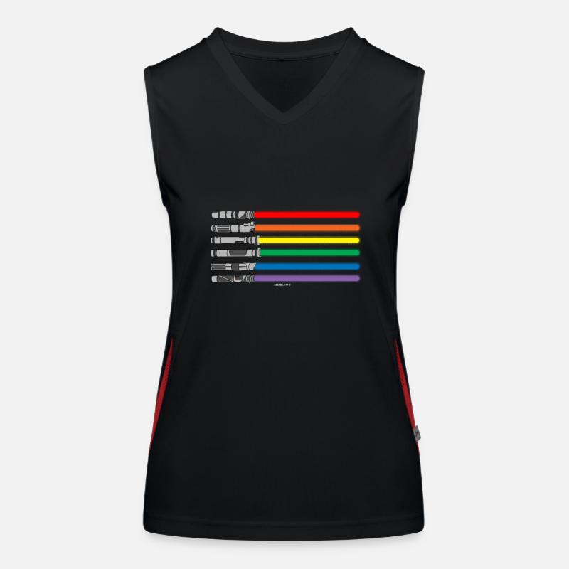 Laserschwert LGBT PRIDE Fahne Geschenk Funktionelles Kontrast-Tank Top für Frauen