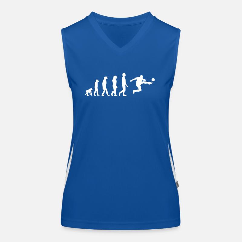 Evolution Fußball Geschenkidee Funktionelles Kontrast-Tank Top für Frauen