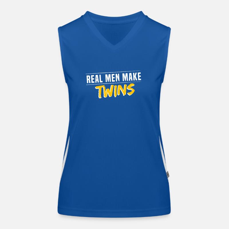 Echte Männer haben Zwillinge! Vater Papa Geschenk Funktionelles Kontrast-Tank Top für Frauen
