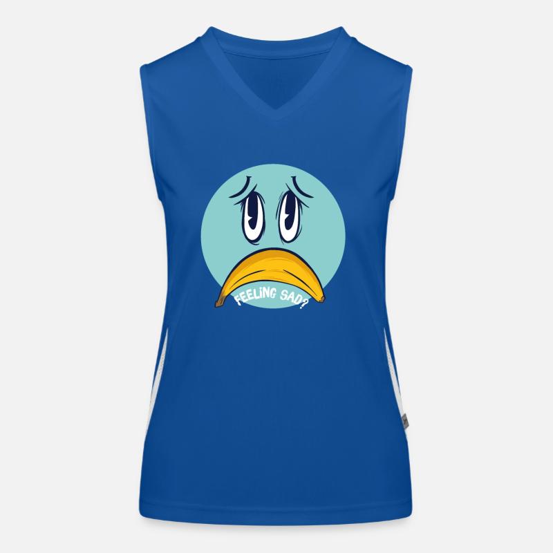 Banana Gift feeling sad face shirt Women's Functional Contrast Tank Top