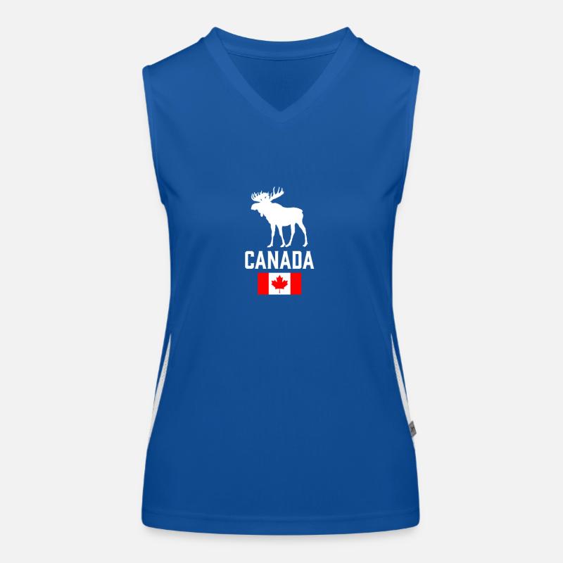 Canada Moose Canada Flag Canadian Pride Maple Leaf Débardeur respirant contrasté Femme