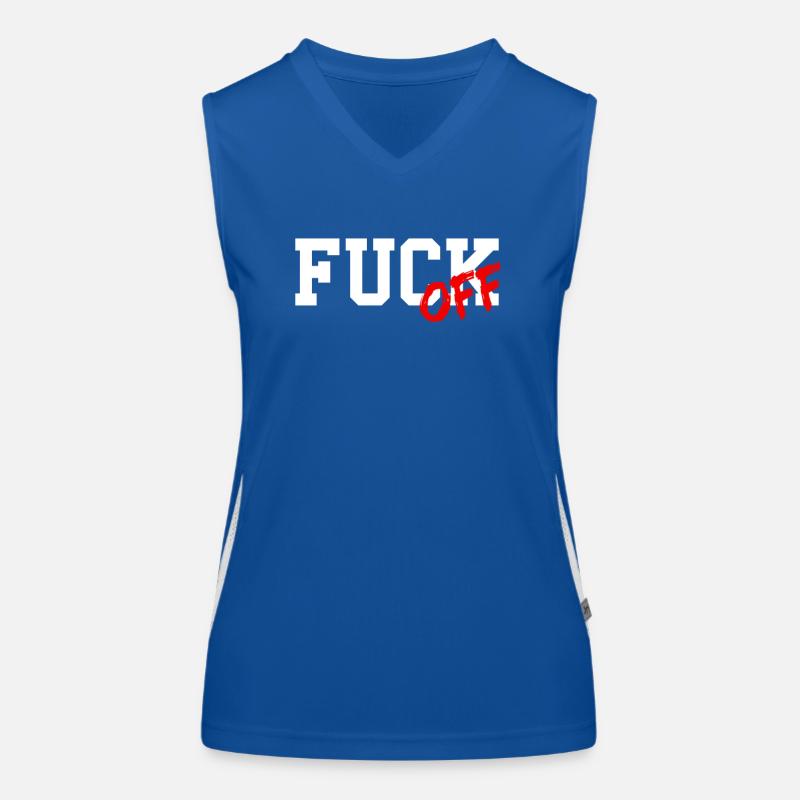 Fuck off, verpiss dich, Geschenk Funktionelles Kontrast-Tank Top für Frauen