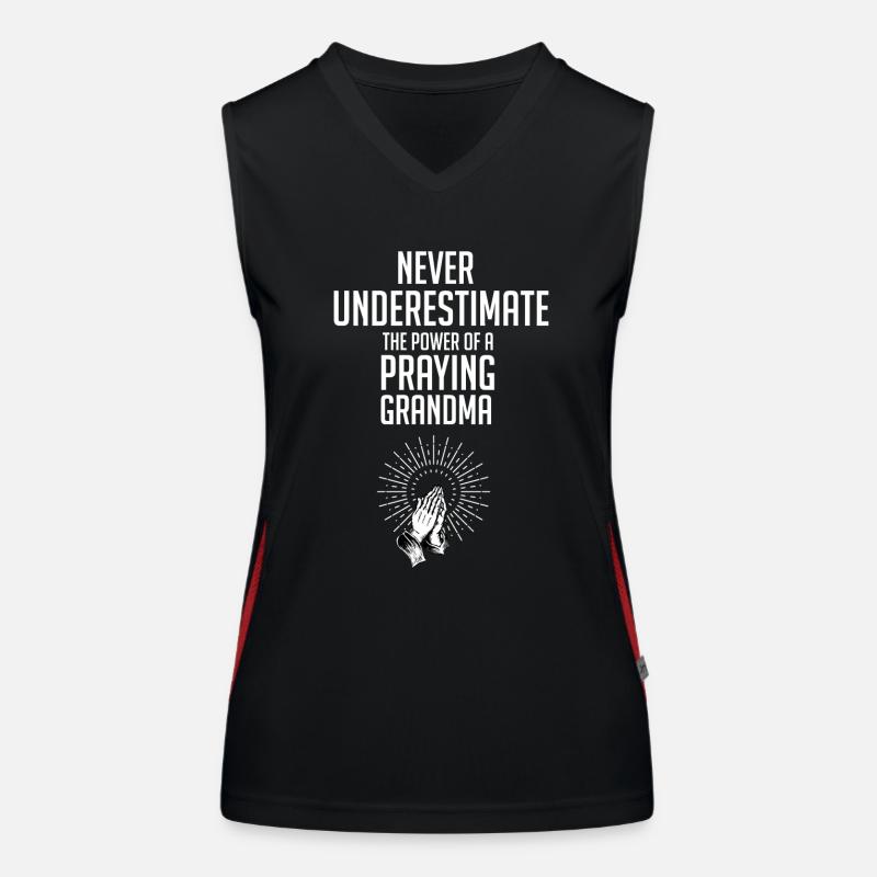 Praying Grandma Funktionelles Kontrast-Tank Top für Frauen