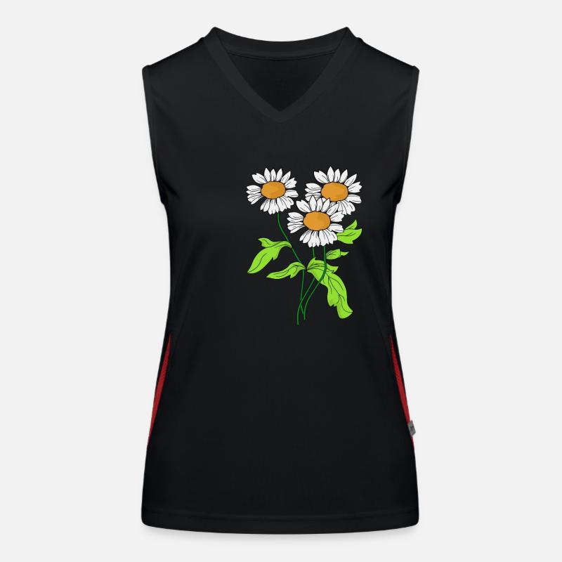 Gänseblümchen Blume Pflanze blühen Geschenkidee Funktionelles Kontrast-Tank Top für Frauen