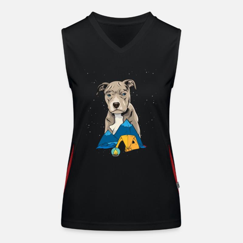 Pit Bull Terrier Pitbull Camping Camping cadeau Débardeur respirant contrasté Femme