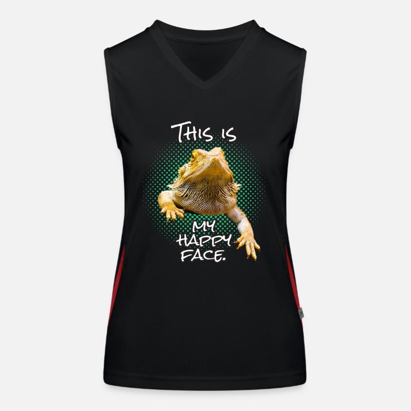 Happy Bear Bearded Dragon Bearded Dragon Lizard Gift Débardeur respirant contrasté Femme