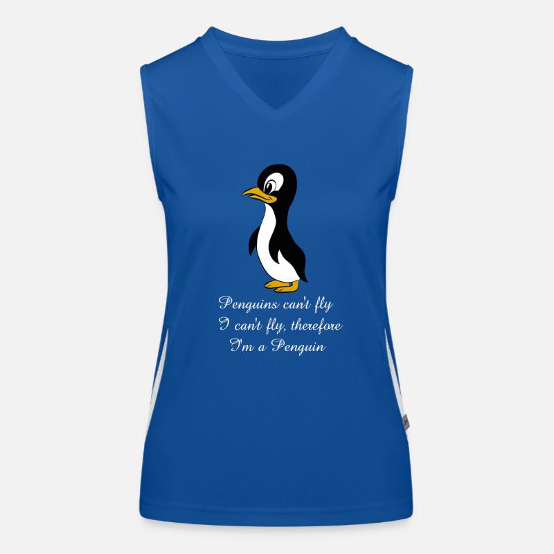 Pinguin Sprüche Funktionelles Kontrast-Tank Top für Frauen