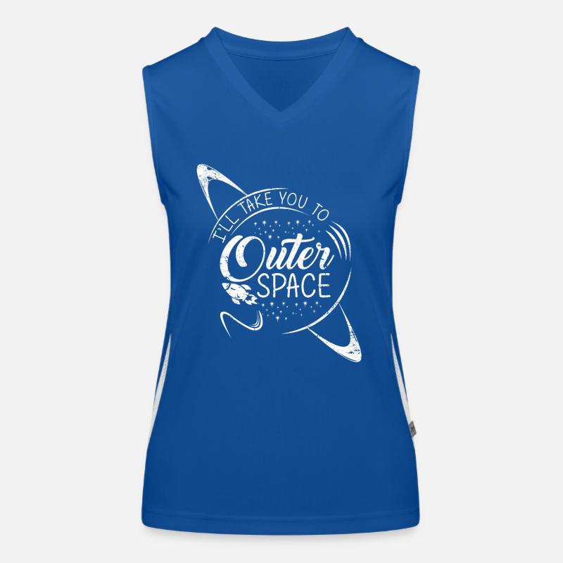 Space Space Rocket Weightless Planet Women's Functional Contrast Tank Top