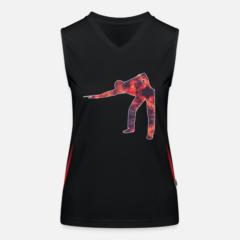 Snooker / Billiards / Pool - Women's Functional Contrast Tank Top - black/red