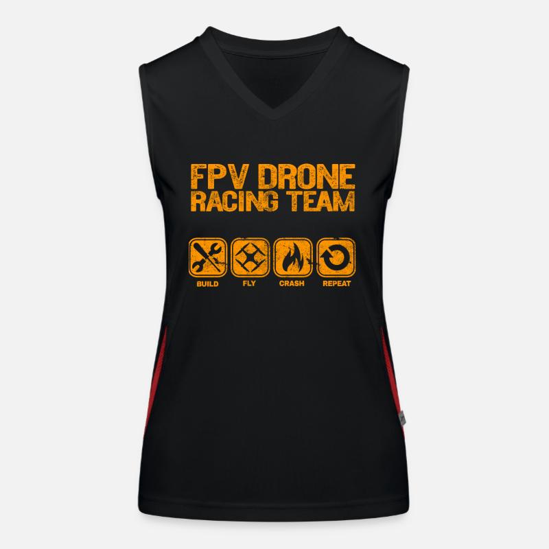 FPV Drone Construire Fly Crash Répéter Cadeau Copter Débardeur respirant contrasté Femme