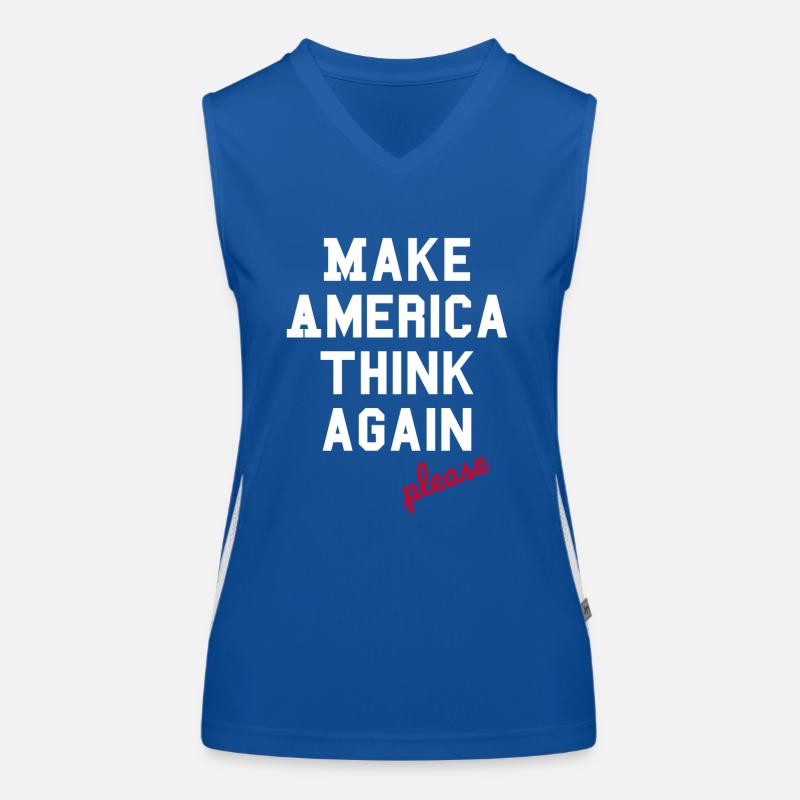 Make America Think Again – Anti  Populism Women's Functional Contrast Tank Top