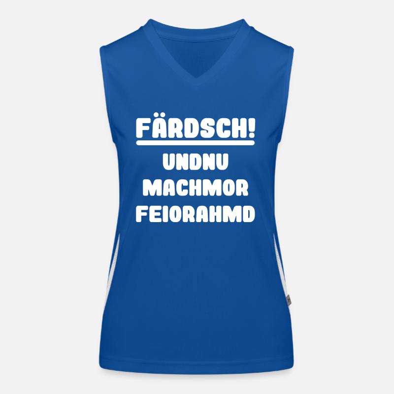 Saxon dialect funny work Feierabend Farsch Women's Functional Contrast Tank Top