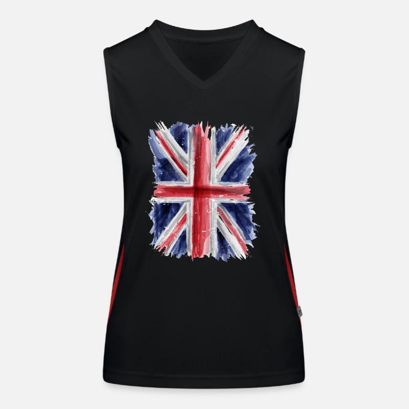 British flag - Women's Functional Contrast Tank Top - black/red