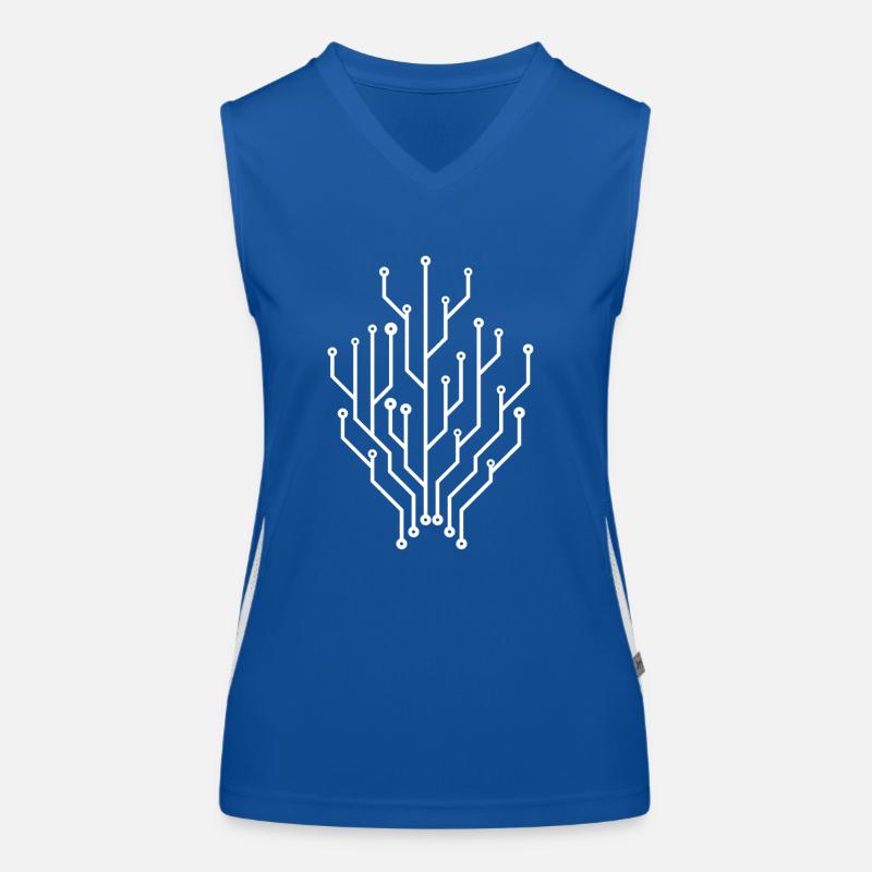 Circuit Board Connectors Programmer Computer Science Tree Women's Functional Contrast Tank Top