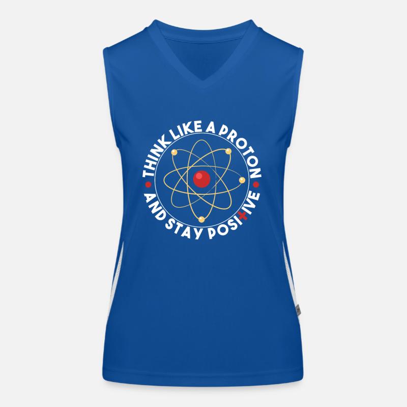 Pensez comme un proton et restez positif Science Débardeur respirant contrasté Femme