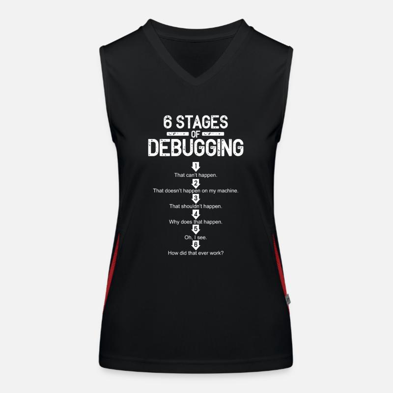 Débogueur programmeur Computer Science Computer Nerd Débardeur respirant contrasté Femme