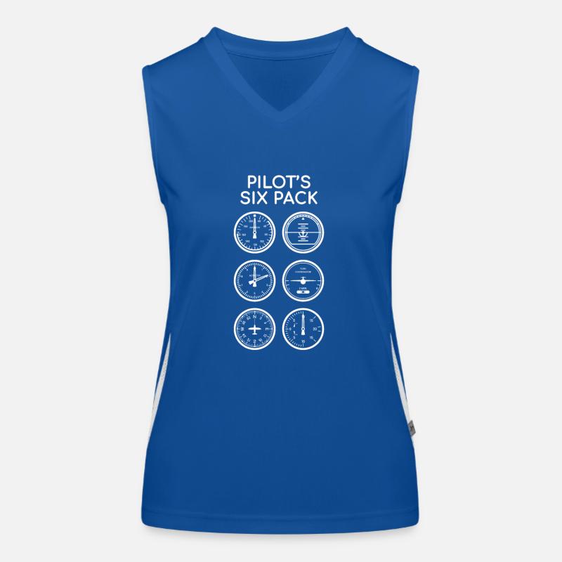 Aviation - Pilot's Six Pack - Gift Women's Functional Contrast Tank Top