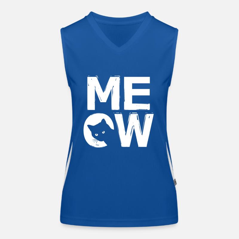 MEOW - Katzendesign Funktionelles Kontrast-Tank Top für Frauen