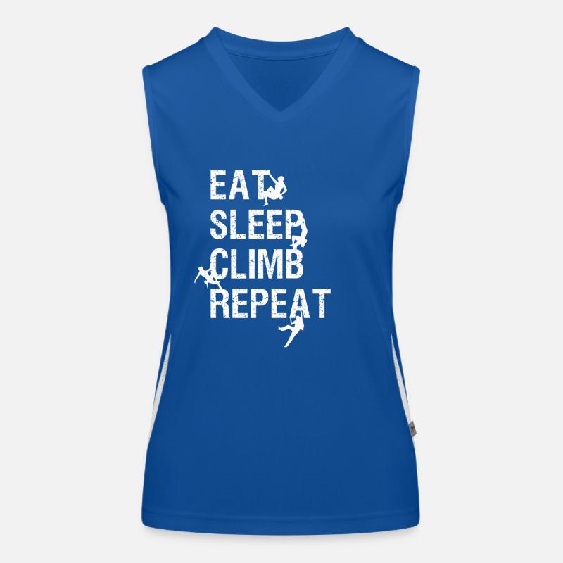 Klettern Eat Sleep Climb Repeat Funktionelles Kontrast-Tank Top für Frauen