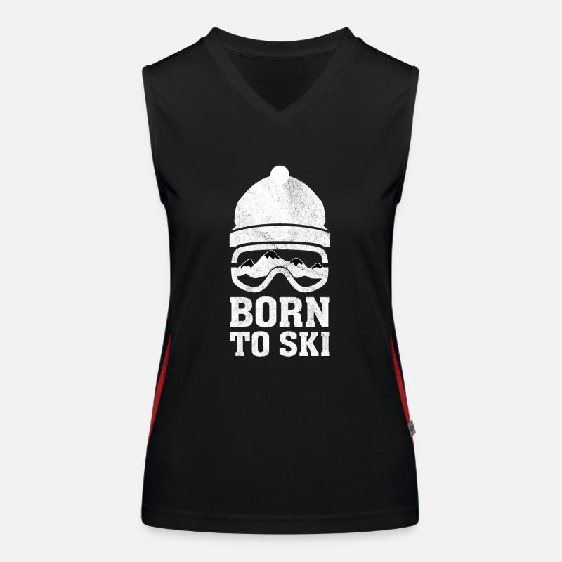 Born to Ski Funktionelles Kontrast-Tank Top für Frauen