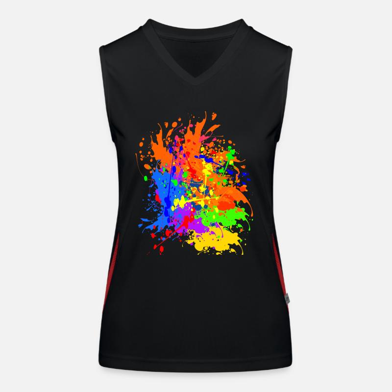 Splash - Women's Functional Contrast Tank Top - black/red