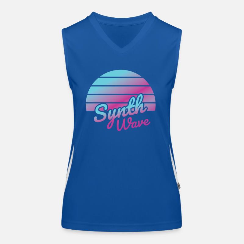 synth wave music lover Women's Functional Contrast Tank Top