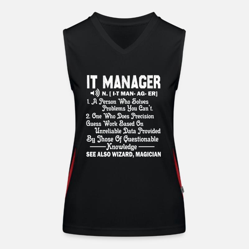 Responsable informatique Définition du responsable informatique Débardeur respirant contrasté Femme