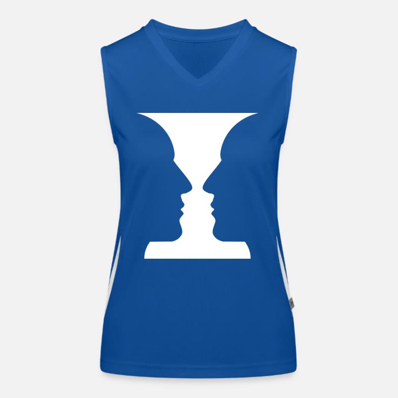 Köpfe oder Vase Optische Täuschung Funktionelles Kontrast-Tank Top für Frauen