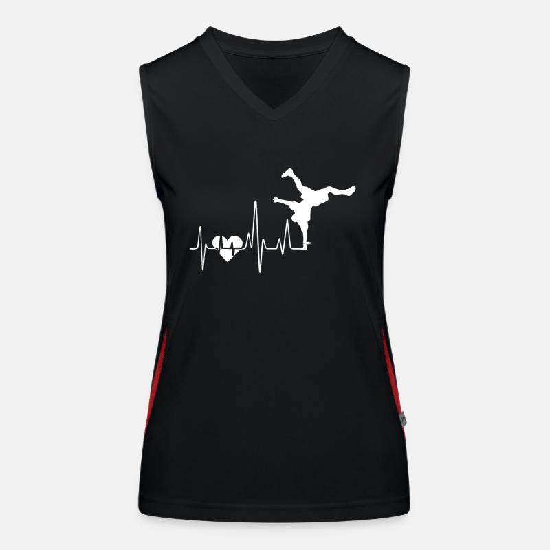 Breakdance Breakdance Herzschlag Funktionelles Kontrast-Tank Top für Frauen