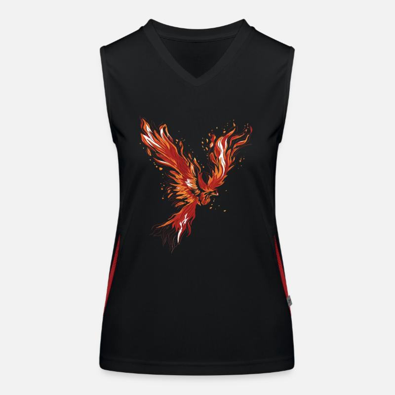 Brennender Phönix Funktionelles Kontrast-Tank Top für Frauen