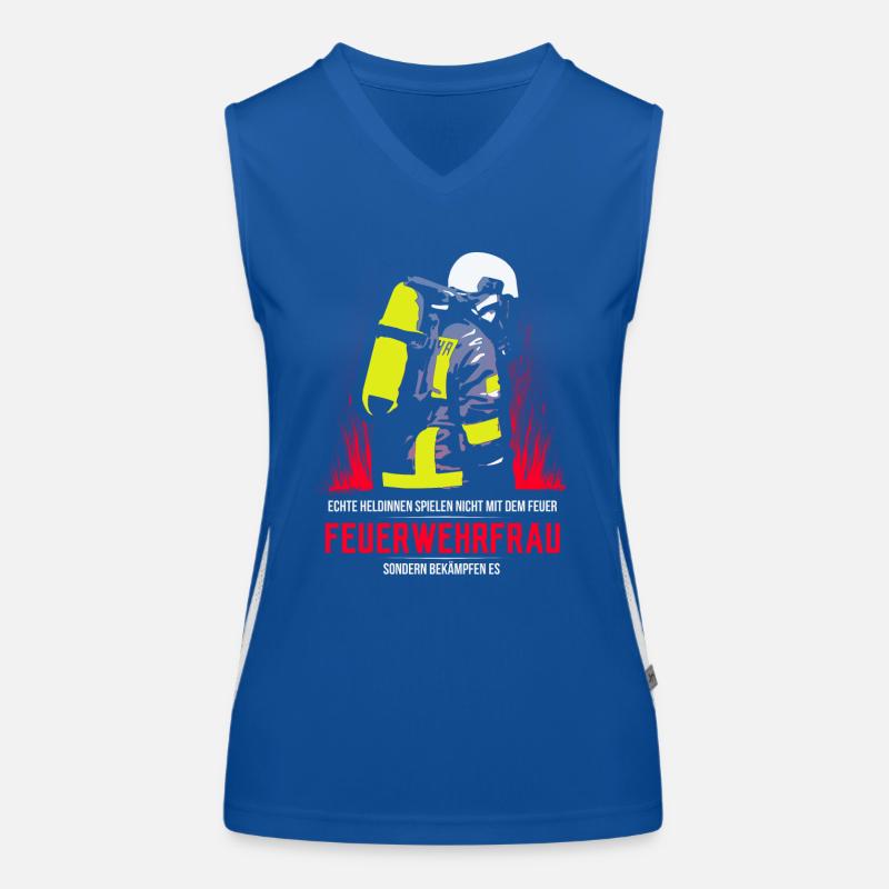 Echte Heldinnen sind Feuerwehrfrauen Funktionelles Kontrast-Tank Top für Frauen