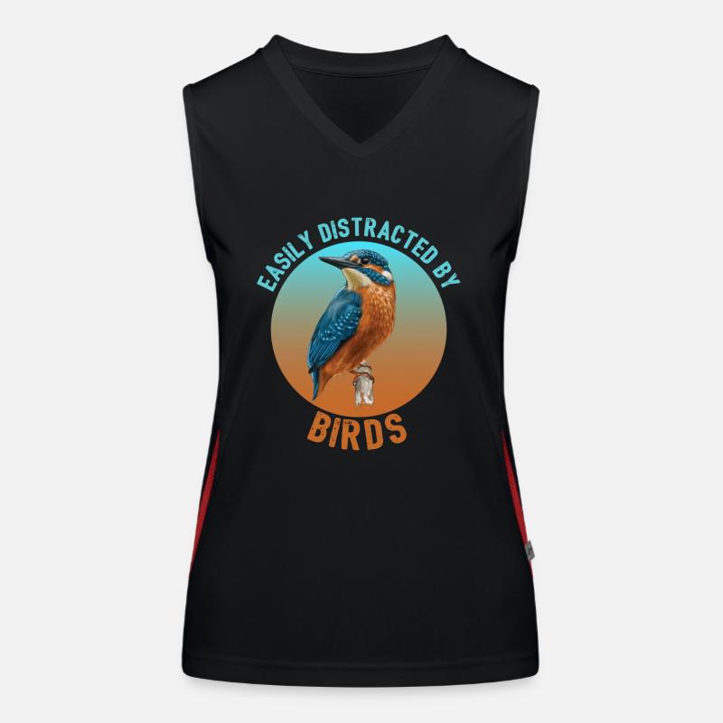 Bird Easily Distracted By Birds Women's Functional Contrast Tank Top