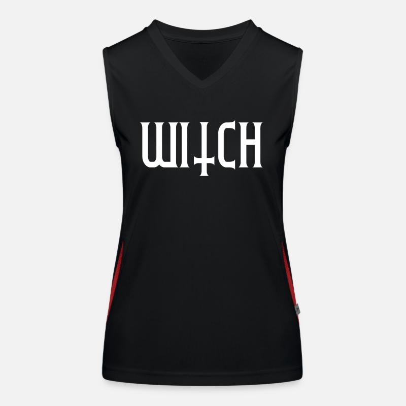 Witch Upside Down Cross Women's Functional Contrast Tank Top