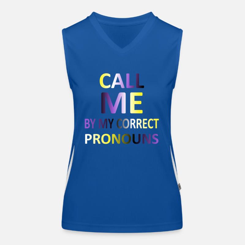 Call Me By My Correct Pronouns | Non Binary Flag Women's Functional Contrast Tank Top