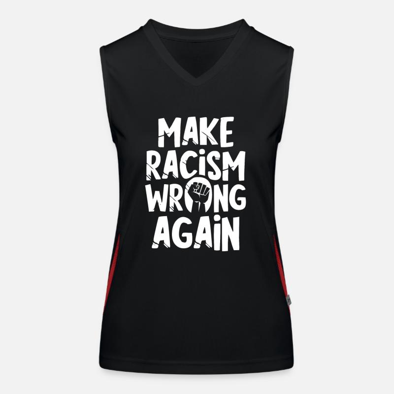 Make Racism wrong again Funktionelles Kontrast-Tank Top für Frauen