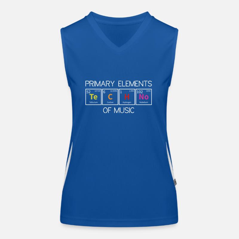 Techno Periodensystem Elemente Rave Techno Music Funktionelles Kontrast-Tank Top für Frauen