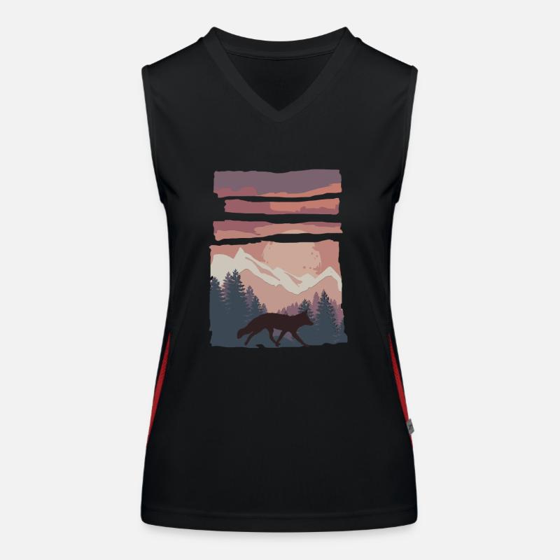 Fox Forest Animal Gift Women's Functional Contrast Tank Top