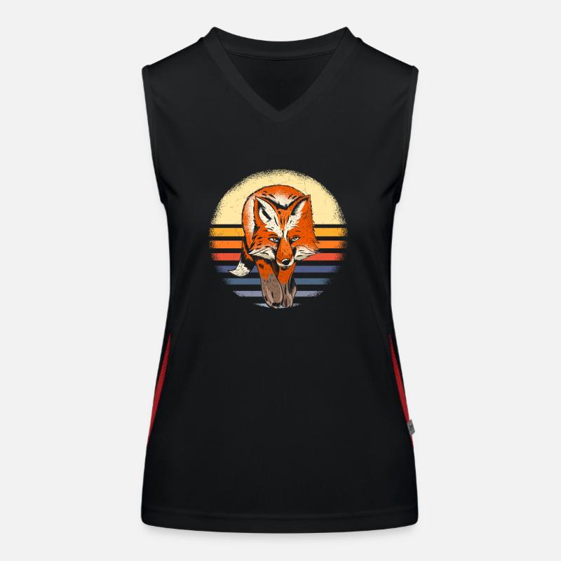 Fuchs Waldtier Geschenk Retro Funktionelles Kontrast-Tank Top für Frauen