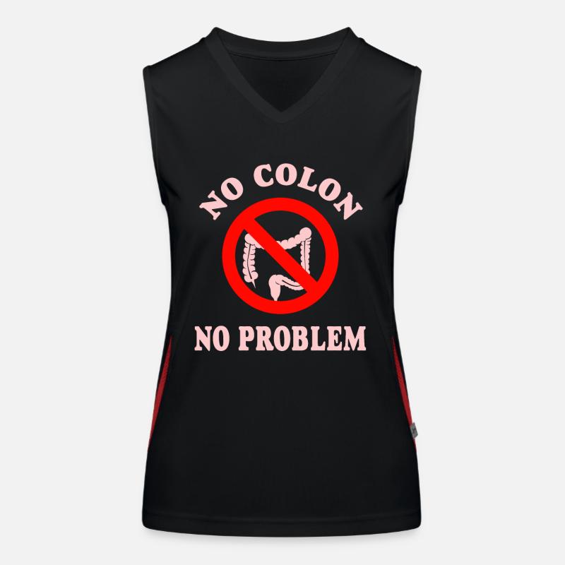 No Colon No Problem - Women's Functional Contrast Tank Top - black/red