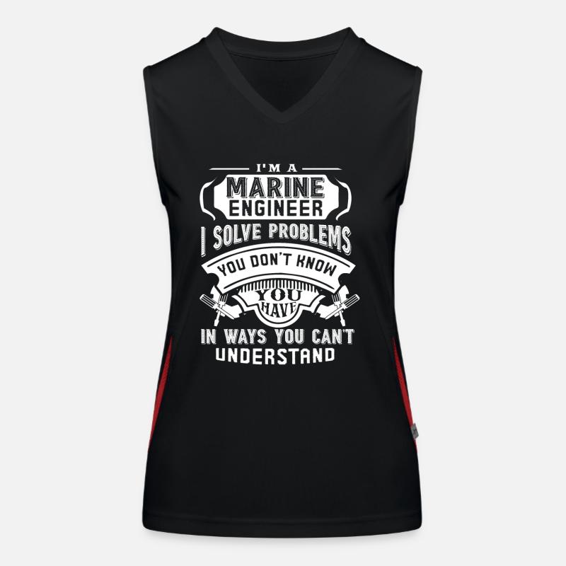 Marine Engineers Solve Problems Women's Functional Contrast Tank Top