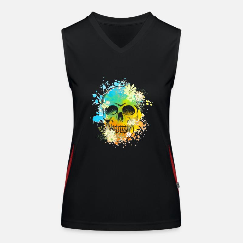 Skull Flowers Women's Functional Contrast Tank Top
