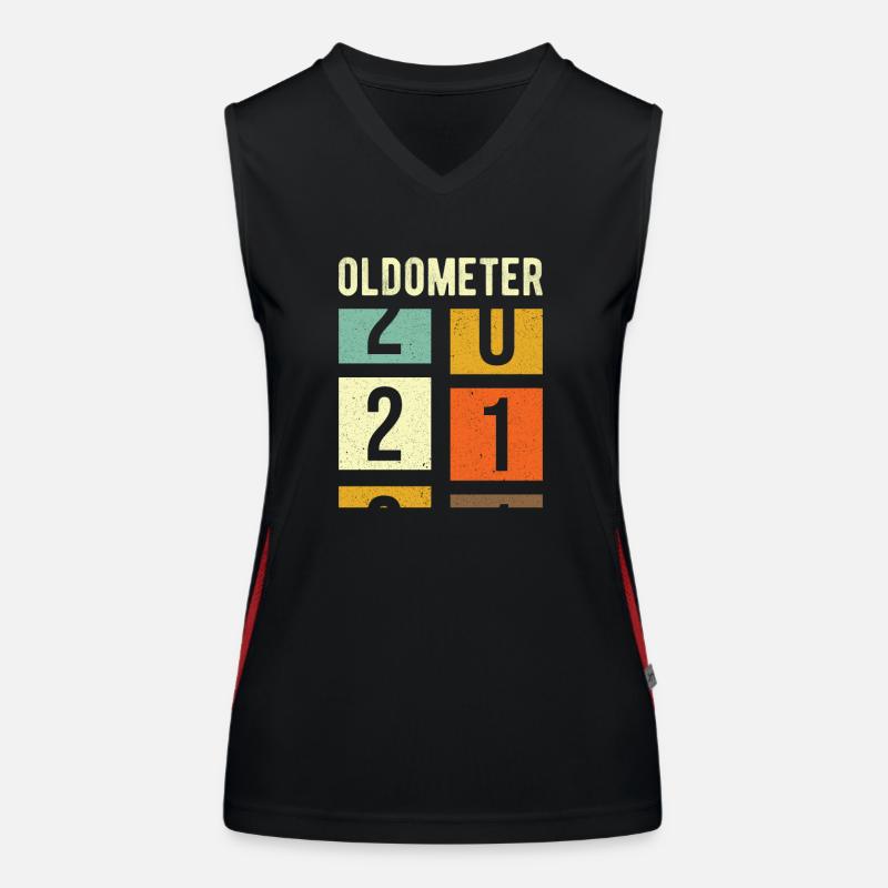 Oldometer 21st Birthday Gift Women's Functional Contrast Tank Top