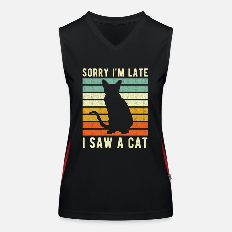 Katze lustiger Spruch Funktionelles Kontrast-Tank Top für Frauen