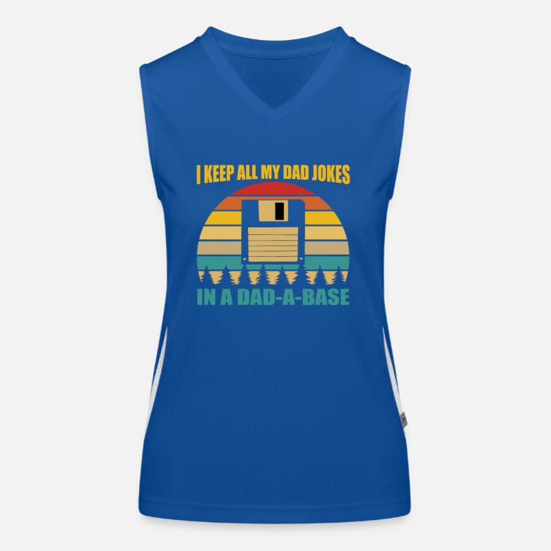 Dad Jokes Data Base Women's Functional Contrast Tank Top