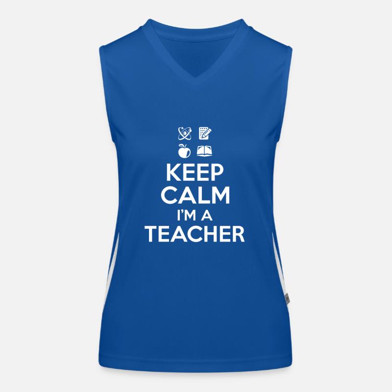 Keep Calm Lehrer Funktionelles Kontrast-Tank Top für Frauen