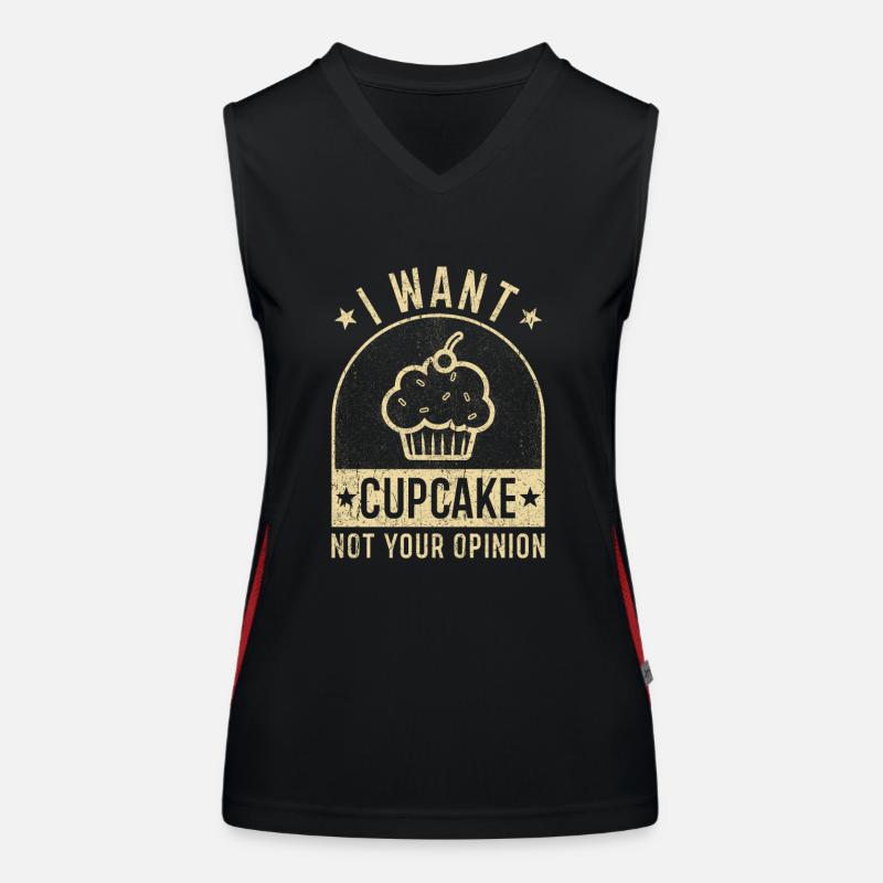 Cupcake baking gift funny Women's Functional Contrast Tank Top